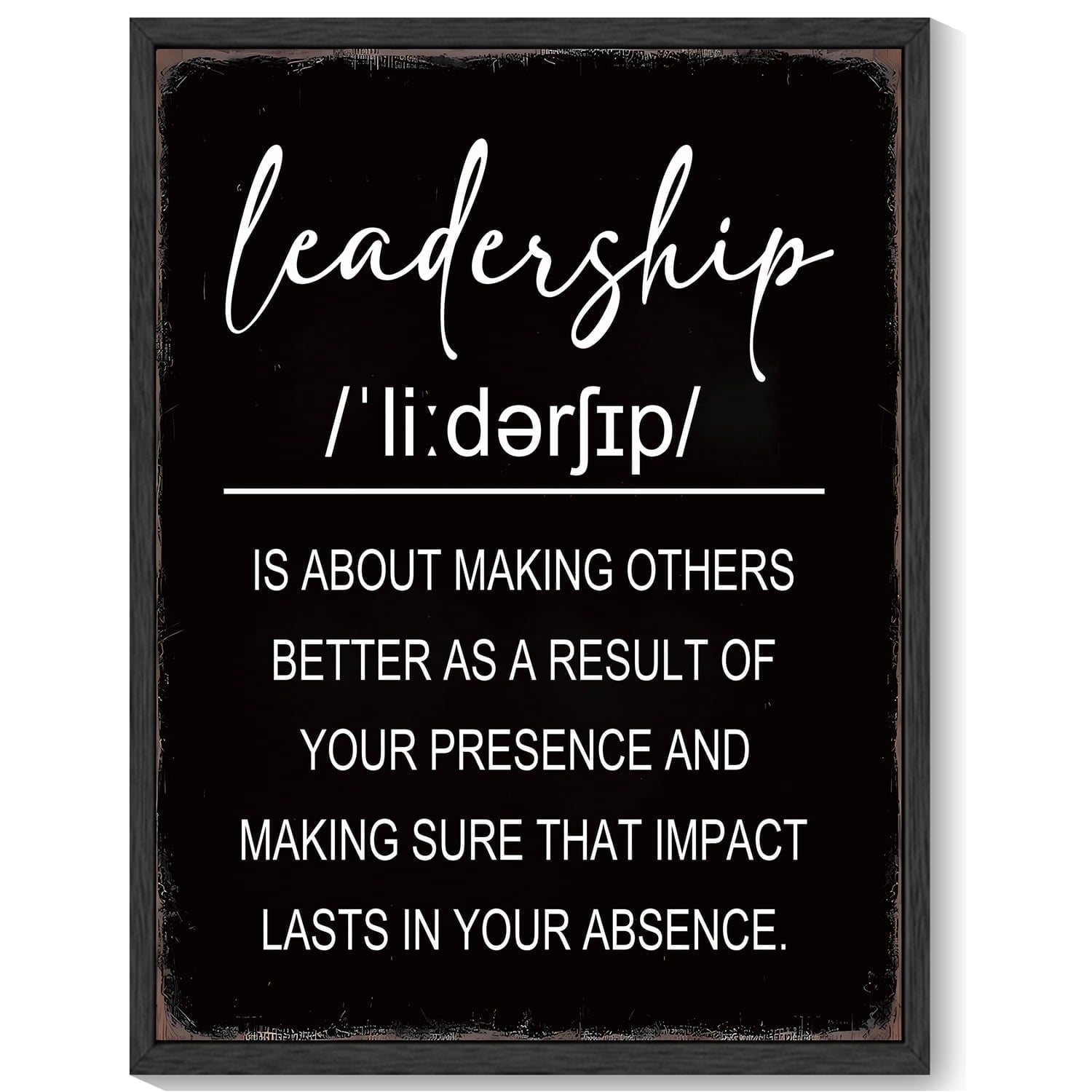 Inspirational 11x14in Black Framed Leadership Wall Art Motivational Positive Quote Sayings Office Home Decor Prints Encouraging Posters Painting