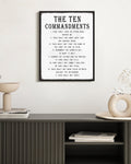 Inspirational 11x14in Black Framed Wall Art Motivational Bible Verse Ten Commandments Quote Sayings Office Home Decor Canvas Prints Encouraging Positive Posters Painting