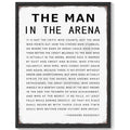 Inspirational 11x14in Black Framed Wall Decor the Man in the Arena Motivational Quote Sayings Office Home Decor Prints Art Encouraging Positive Posters