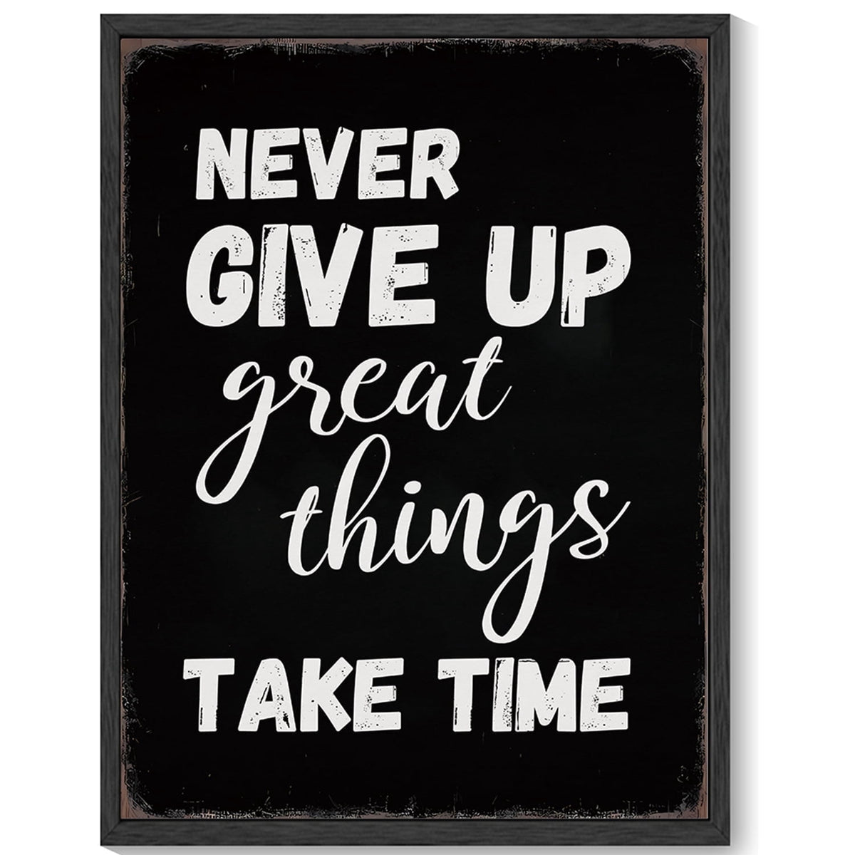 Inspirational 11x14in Black Framed Wall Decor Never Give Up Motivational Quote Sayings Office Home Decor Prints Art Encouraging Be Positive Posters