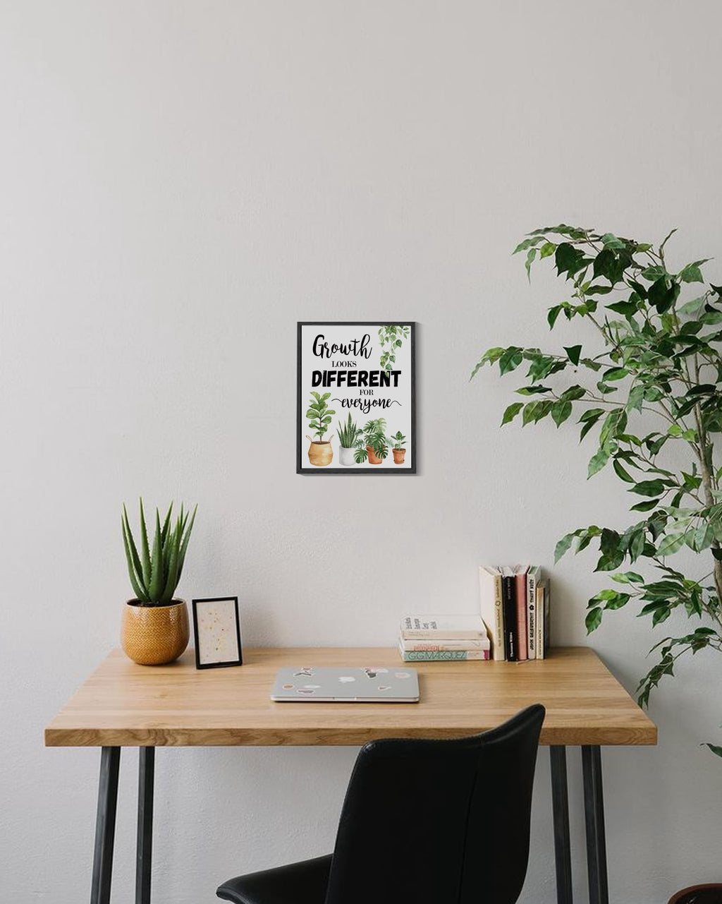 8x10in Black Framed Inspirational Wall Art Growth Looks Different for Everyone Motivational Quote Sayings Office Home Decor Prints Encouraging Positive Posters Study
