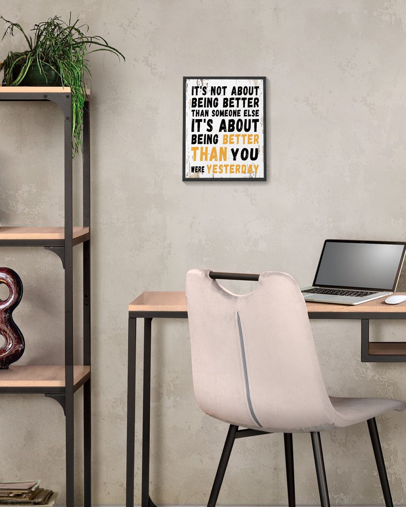 8x10in Black Framed Inspirational Wall Art Motivational BEING BETTER Quote Sayings Office Home Decor Canvas Prints Encouraging Positive Posters Painting
