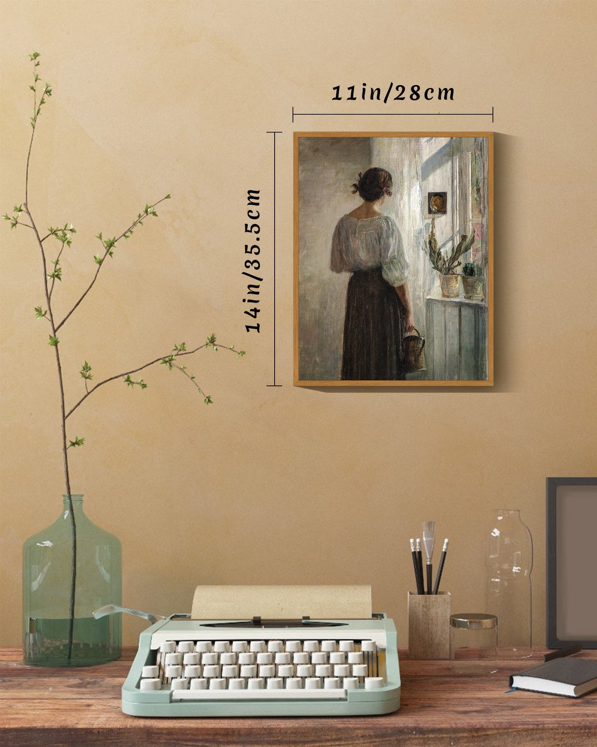 Drsoum French Country Wall Art 11x14in Nature Framed Medieval Lady Classic Prints Kitchen Bathroom Office Decor