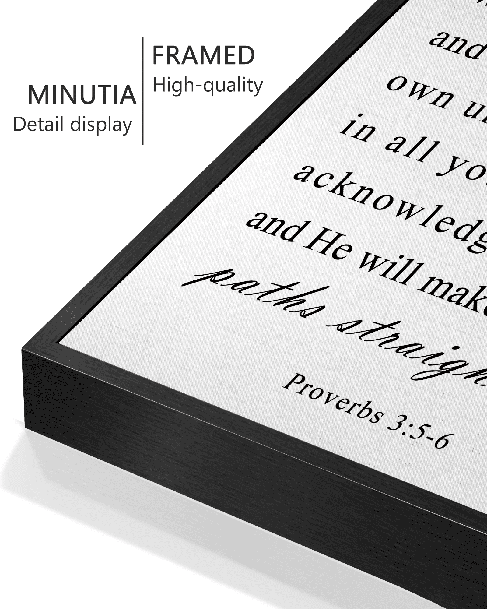 Inspirational 11x14in Black Framed Wall Art Motivational Proverbs Trust Quote Sayings Office Home Decor Canvas Prints Encouraging Positive Posters Painting