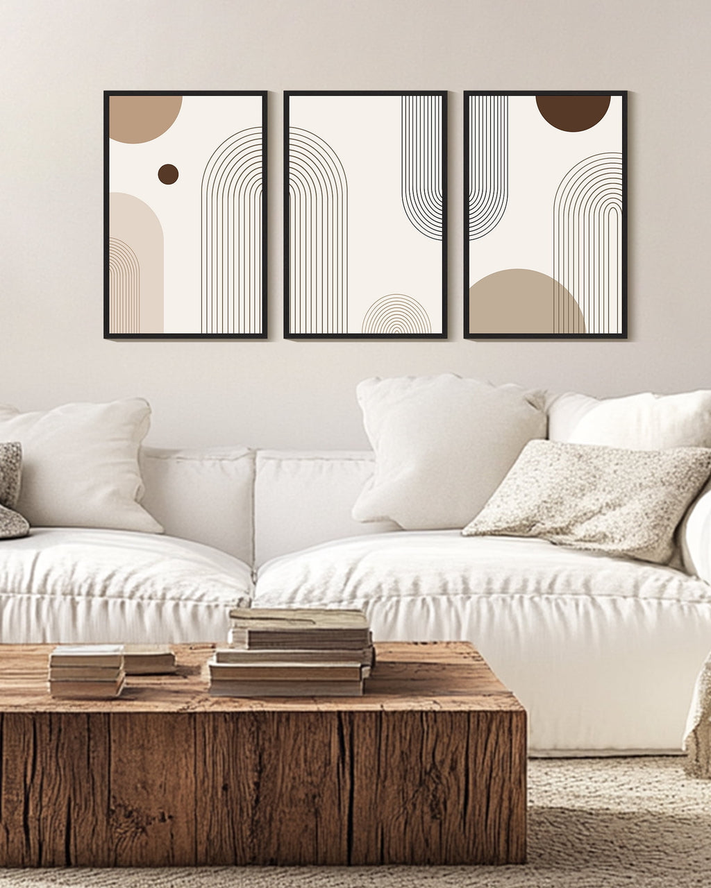 Drsoum 16x24in3pcs Black Framed Boho Wall Art Minimalist Bohemain Wall Printing Abstract Canvas Prints Decor for Hallway