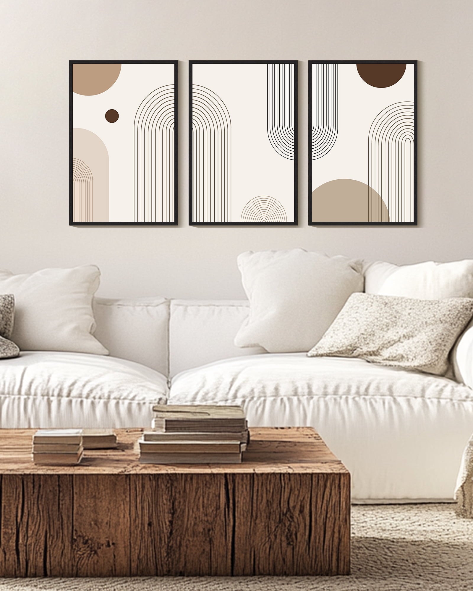 Drsoum 16x24in3pcs Black Framed Boho Wall Art Minimalist Bohemain Wall Printing Abstract Canvas Prints Decor for Hallway