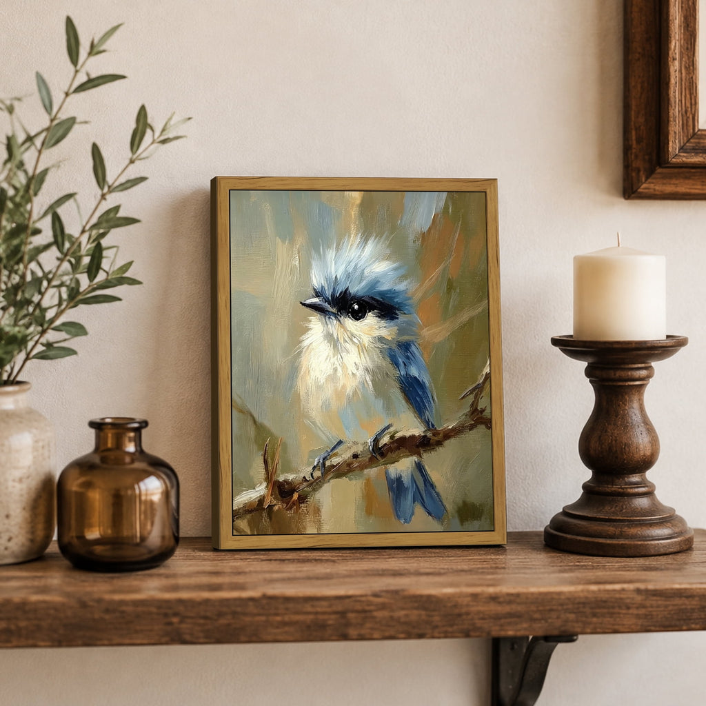 Drsoum Canvas Wall Art Vintage Bird Painting Framed Floral Art 8x10 Inch