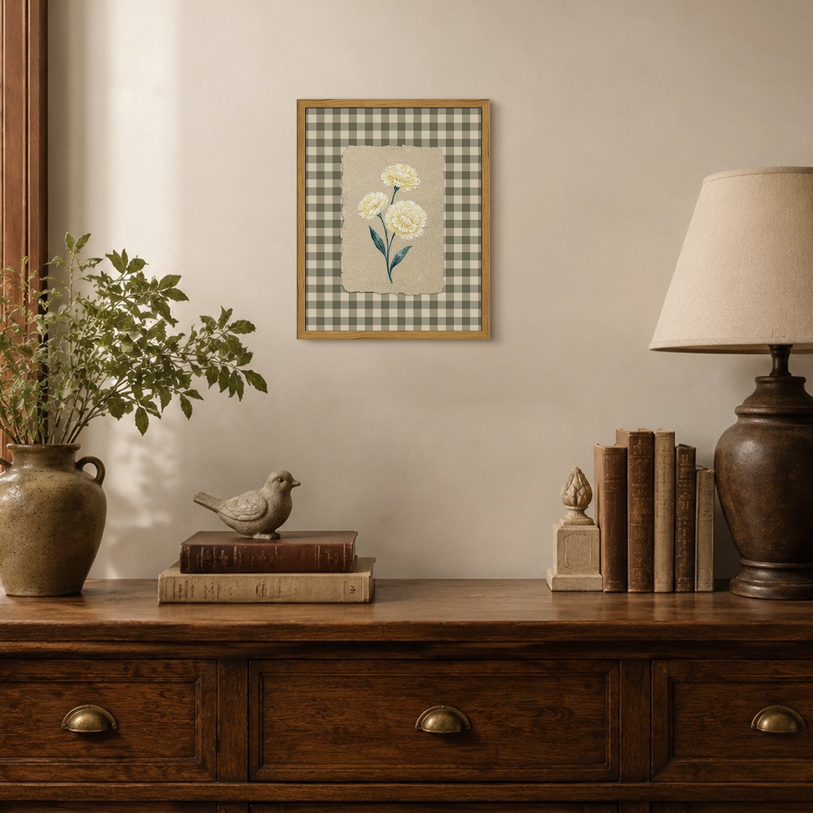 Drsoum Yellow Floral Wall Art Framed Canvas Print 8x10 Inch