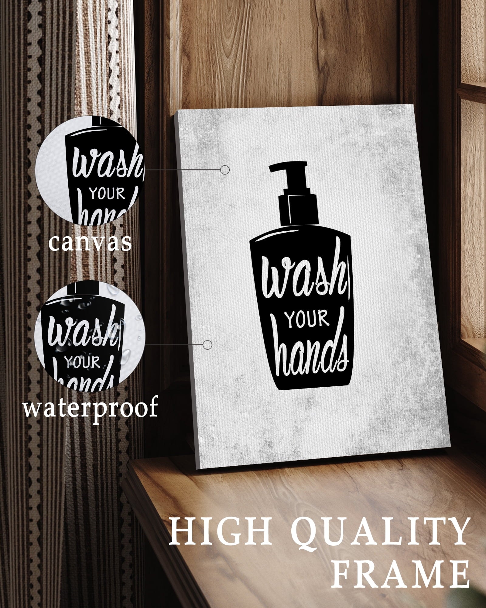 Drsoum Bathroom Wall Decor Funny Toilet Signs Quotes Wall Art Small Bathroom Pictures 8x10in4pcs Natural Framed