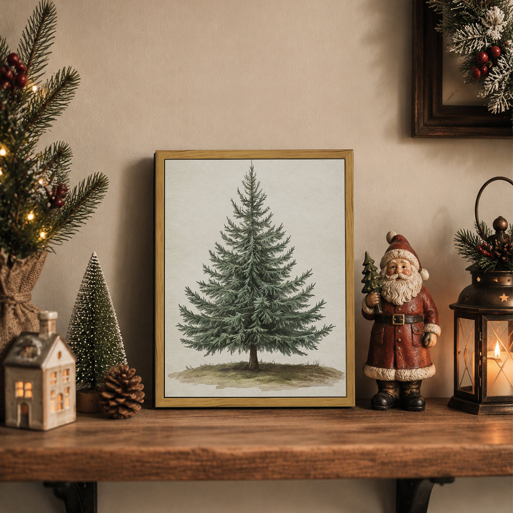 Drsoum Botanical Pine Tree Vintage Forest Art Print 8x10