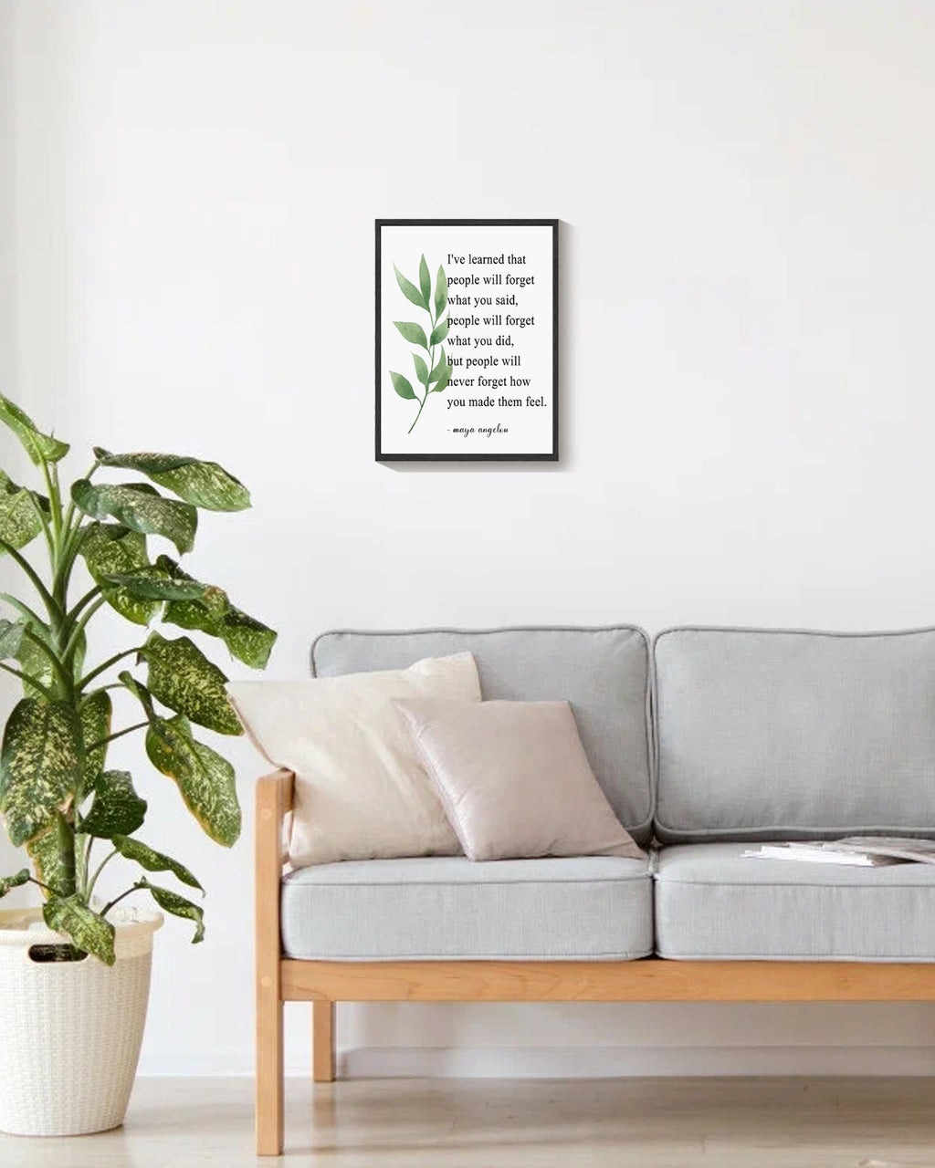 Motivational 11x14in Black Framed Wall Art I've Learned That People Will Never Forget How You Made Them Feel Inspirational Quote Positive Posters Office Home Decor