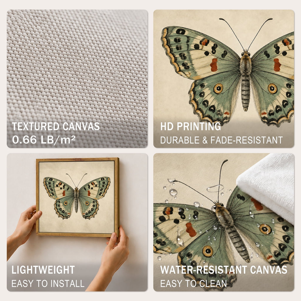 Drsoum Butterfly Wall Art Framed Canvas Print 8x10 Inch