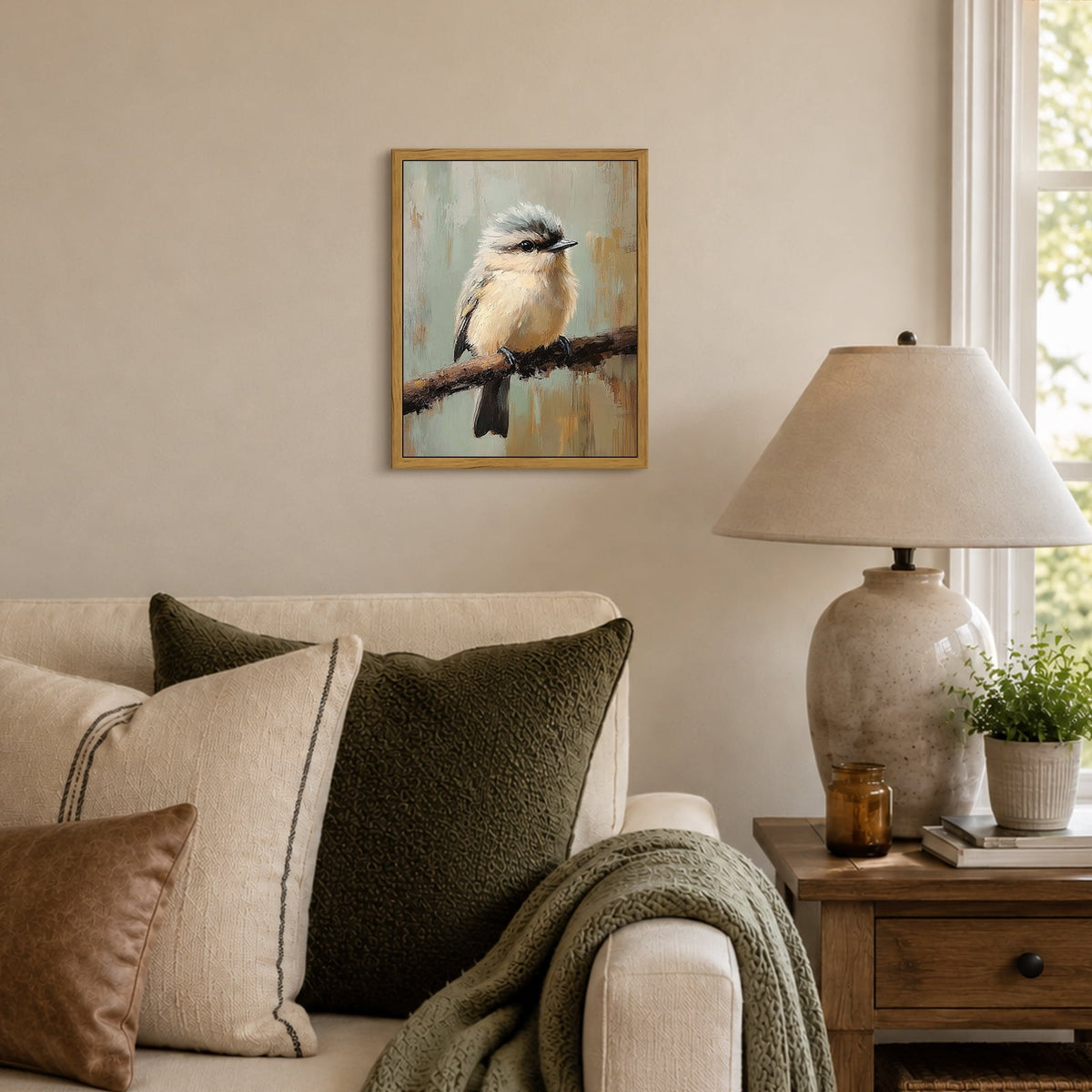 Drsoum Vintage Bird Framed Wall Art Botanical Canvas Print 8x10
