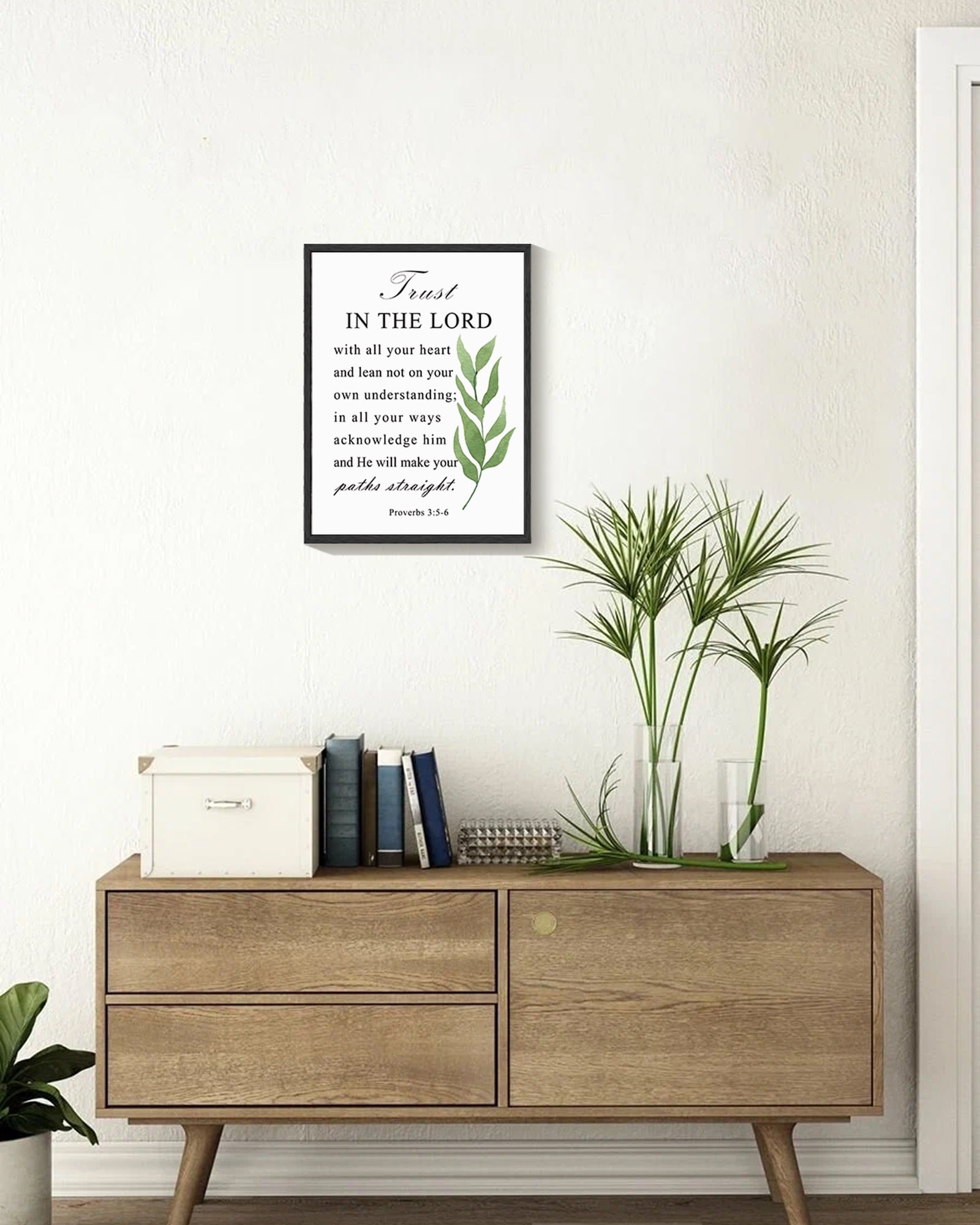 Inspirational 11x14in Black Framed Wall Art Motivational Proverbs Trust Quote Sayings Office Home Decor Canvas Prints Encouraging Positive Posters Painting
