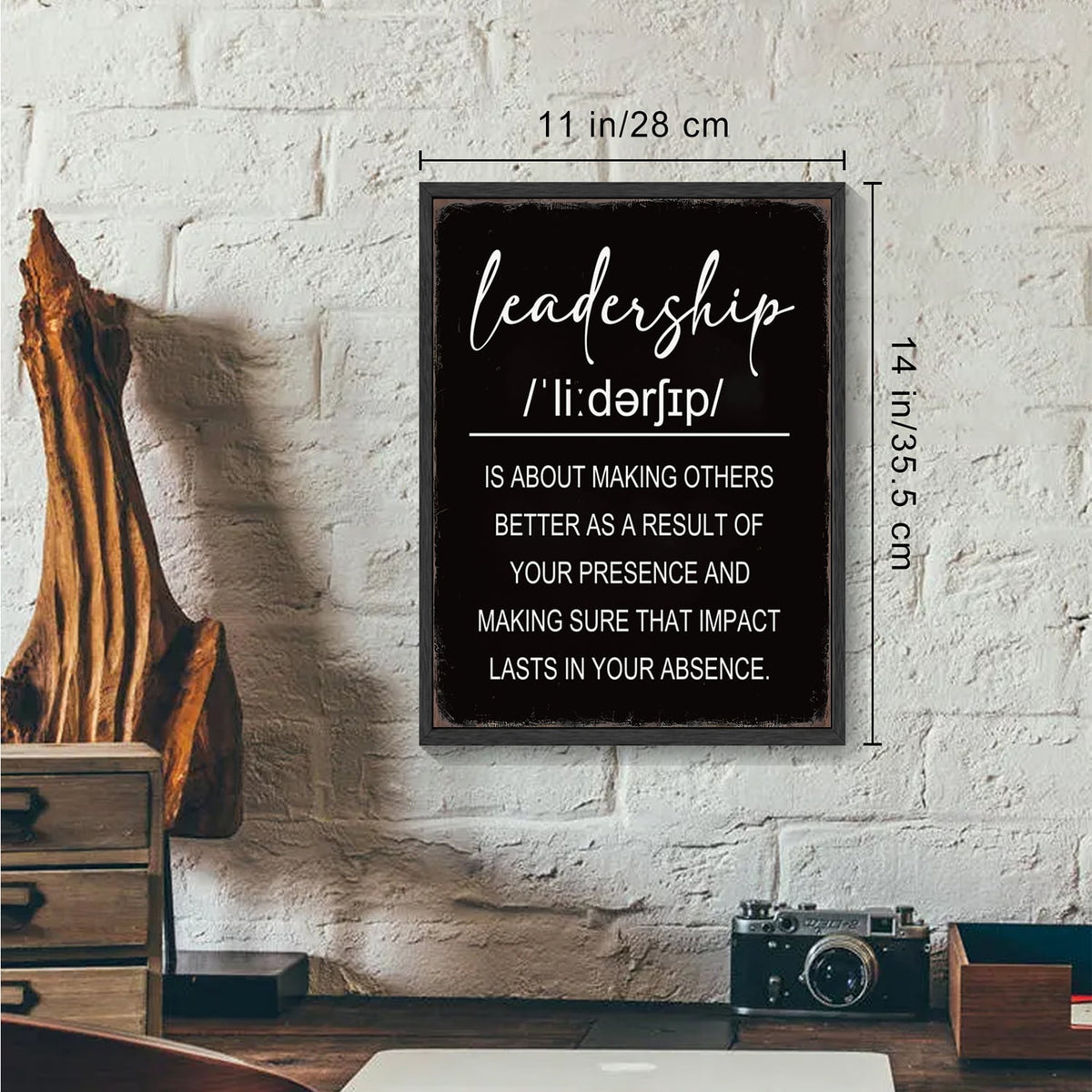 Inspirational 11x14in Black Framed Leadership Wall Art Motivational Positive Quote Sayings Office Home Decor Prints Encouraging Posters Painting
