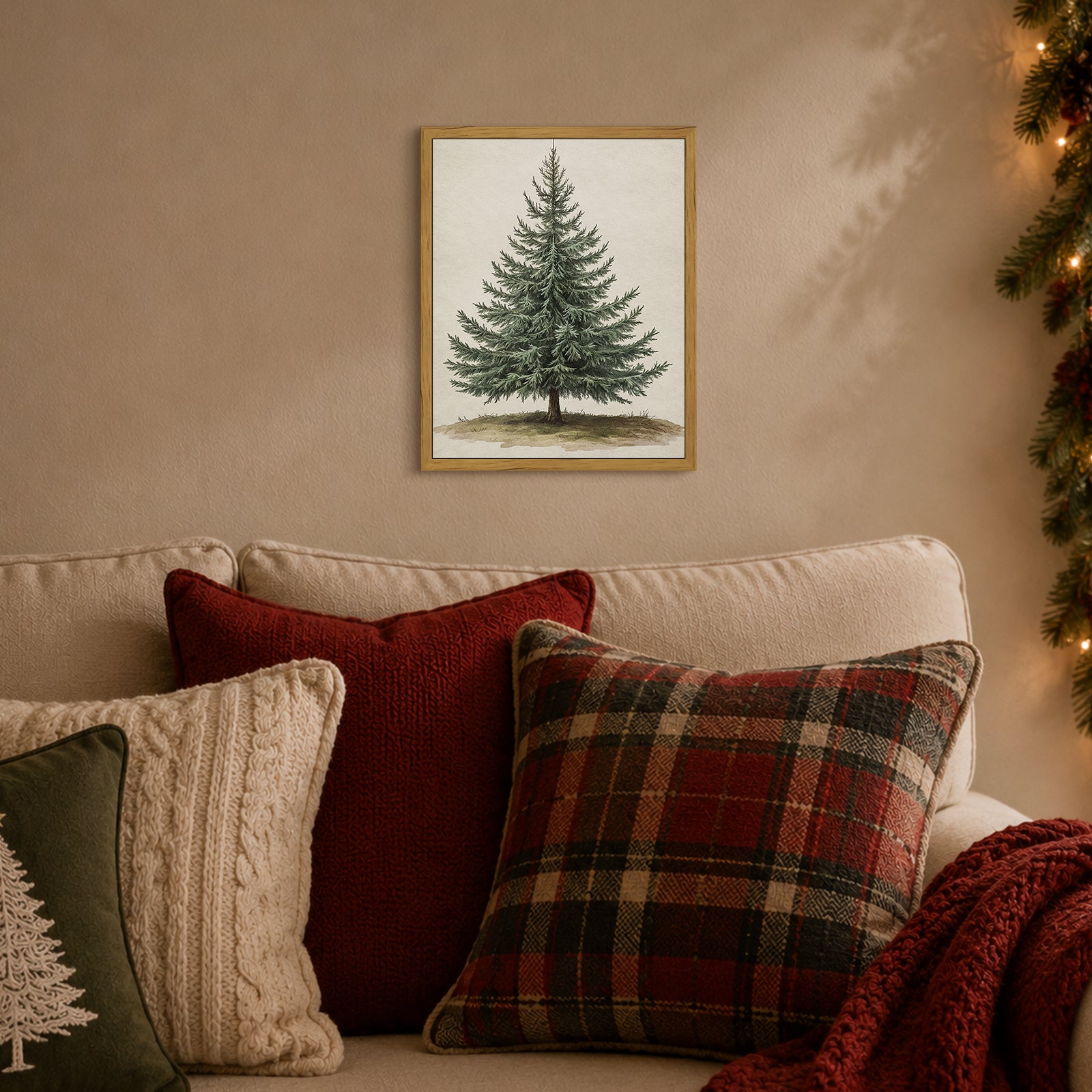Drsoum Botanical Pine Tree Vintage Forest Art Print 8x10