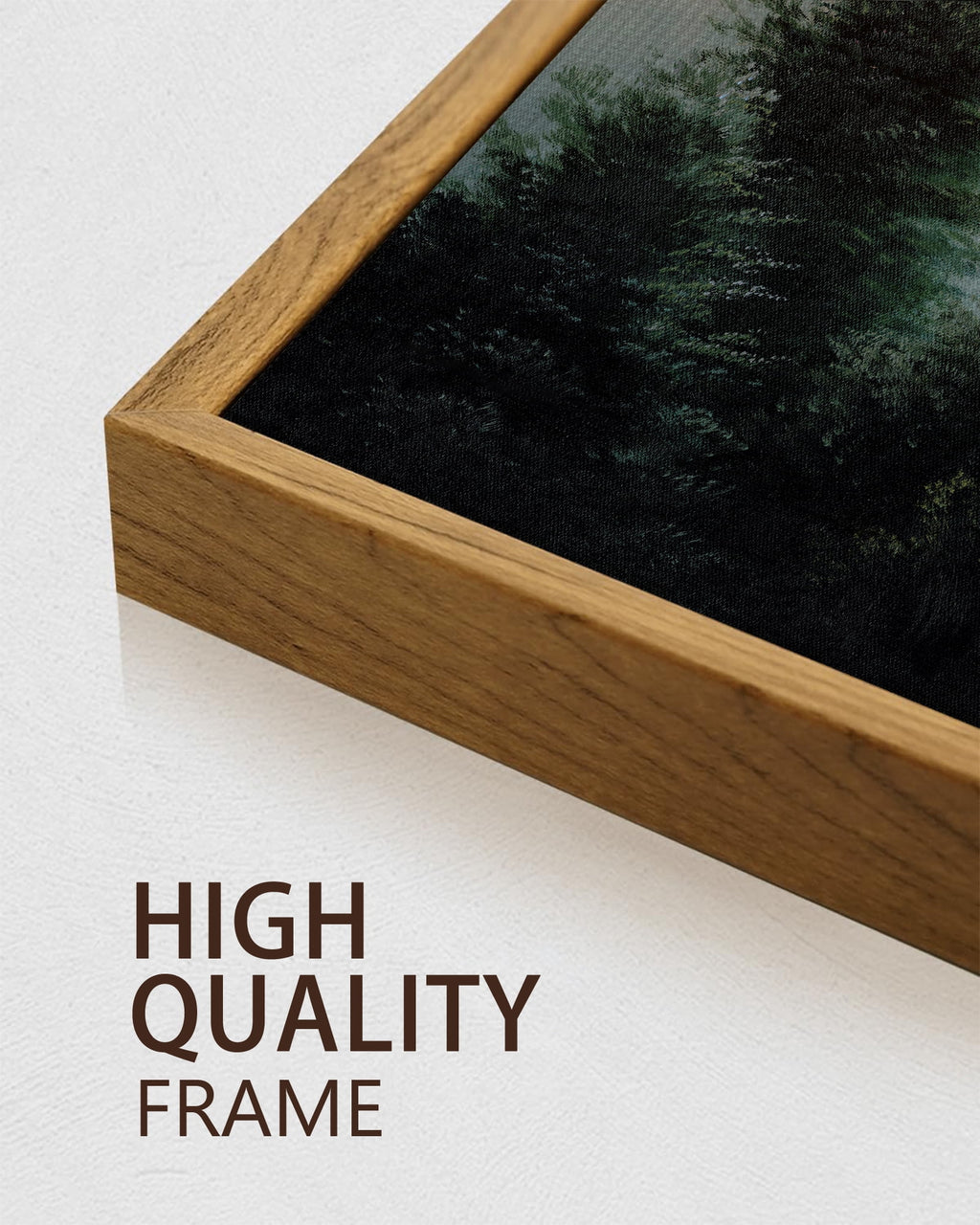 Drsoum Large 24x36in3pcs Natural Framed Fog Pine Green Tree Forest Art Nordic Modern Mountain work Prints Decor