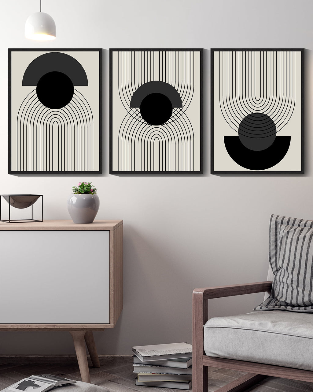 Drsoum Black Boho Wall Art Bohemian Abstract Decor Prints Ready To Hang for Bedroom 11x14in3pcs Black Framed