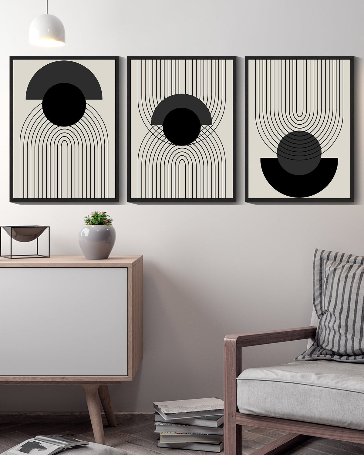 Drsoum Black Boho Wall Art Bohemian Abstract Decor Prints Ready To Hang for Bedroom 11x14in3pcs Black Framed