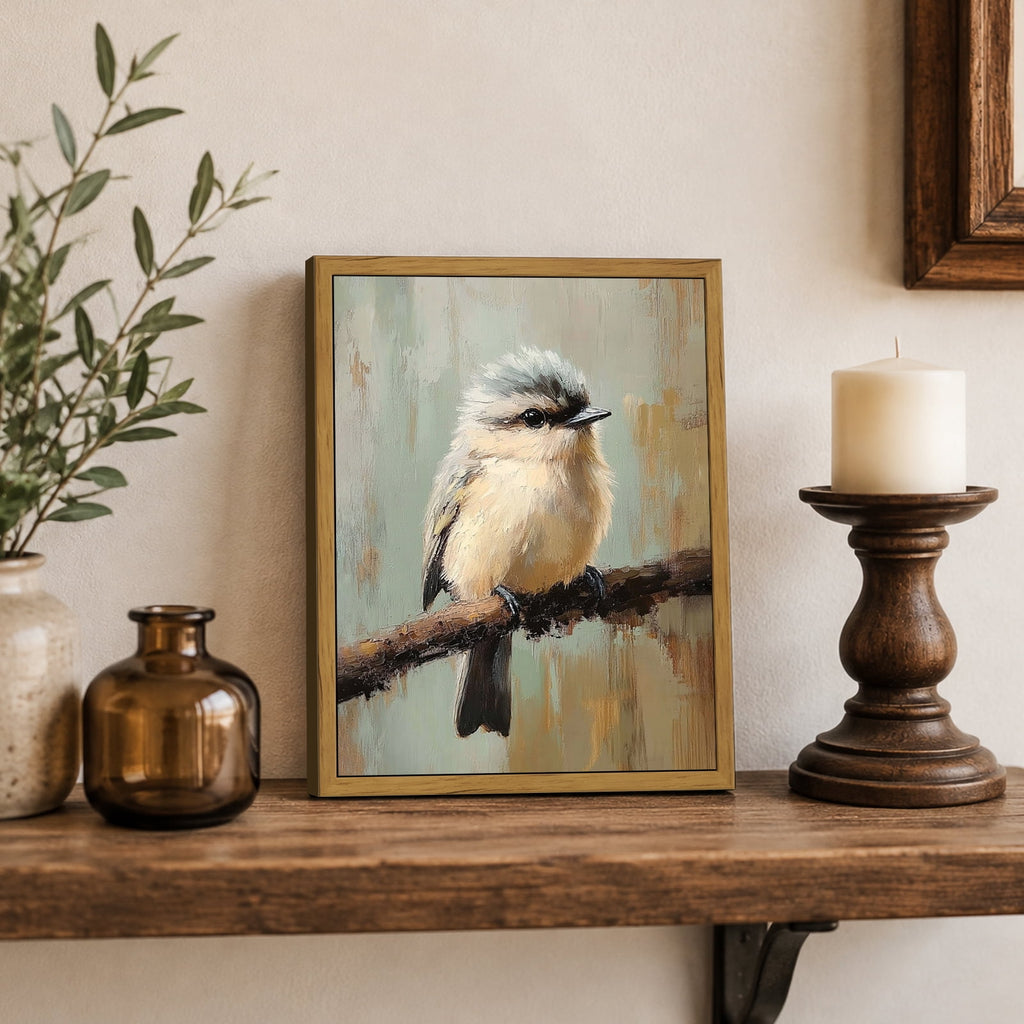 Drsoum Vintage Bird Framed Wall Art Botanical Canvas Print 8x10