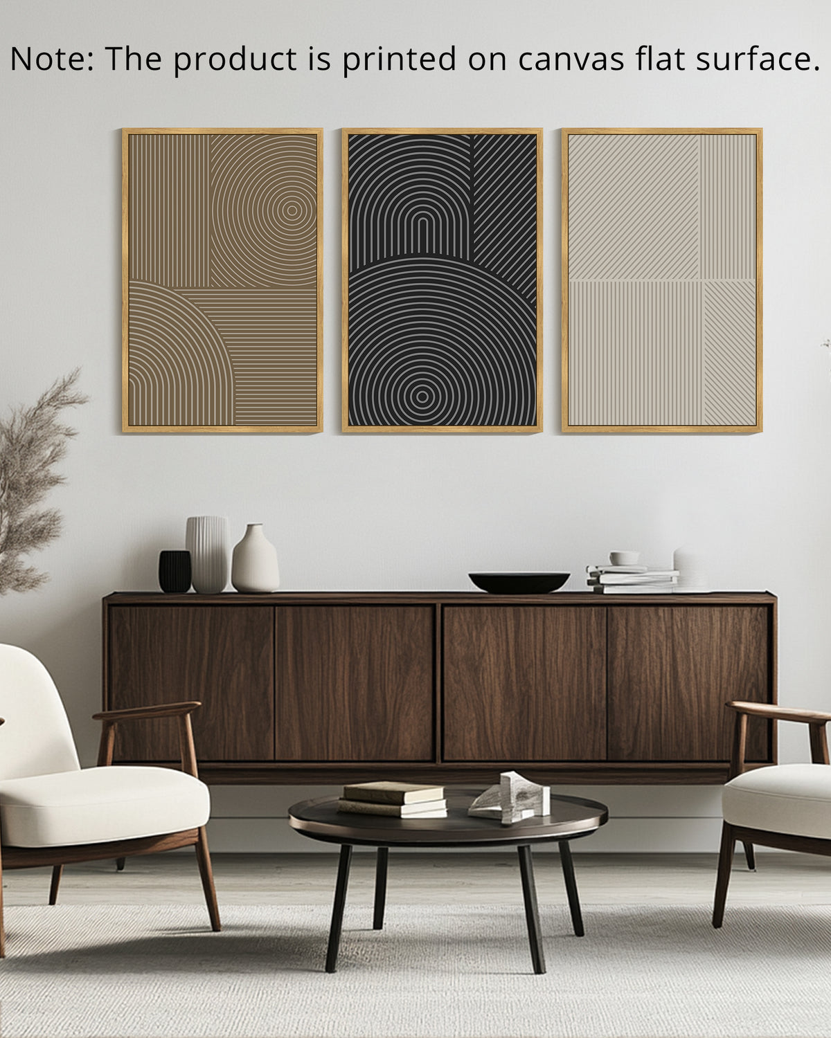 Drsoum Large 24x36in3pcs Natural Framed Minimalist Abstract Wall Art Modern Line Decor Geometric Artwork Kitchen for Dining Room
