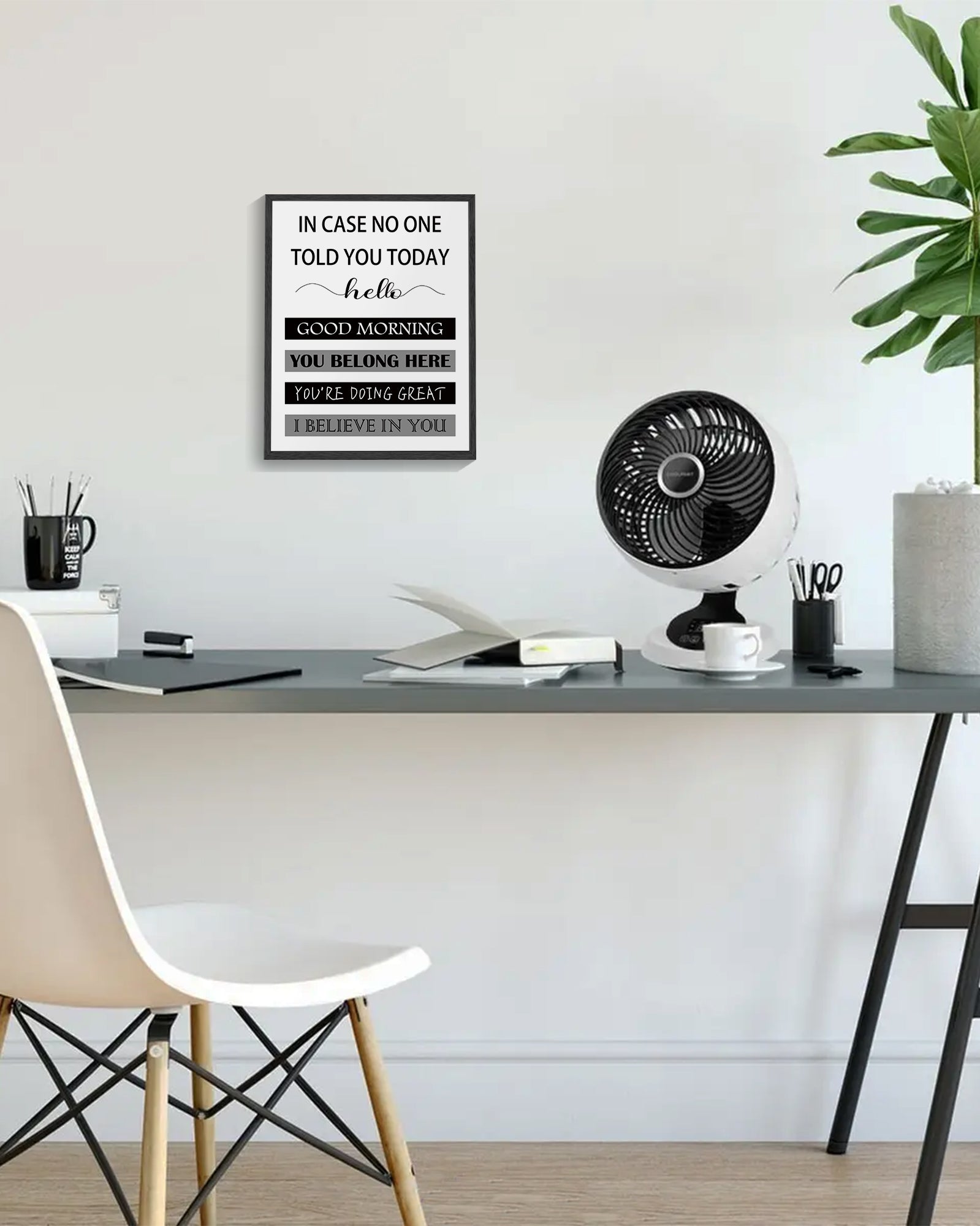 8x10in Black Framed Inspirational Wall Art In Case No One Told You Today, Hello, Good Morning, You Belong Here, You're Doing Great, I Believe In You, Signs