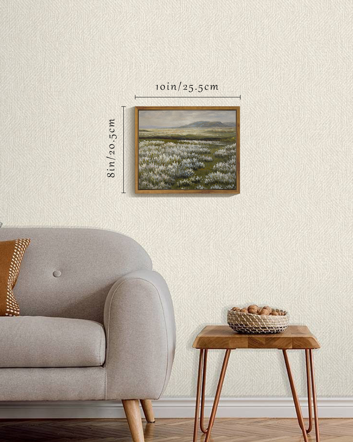 Drsoum Landscape Artwork Wall Art Prairie in Full Bloom Prints Farmhouse Kitchen Bathroom Office Decor - 8x10in Natural Framed
