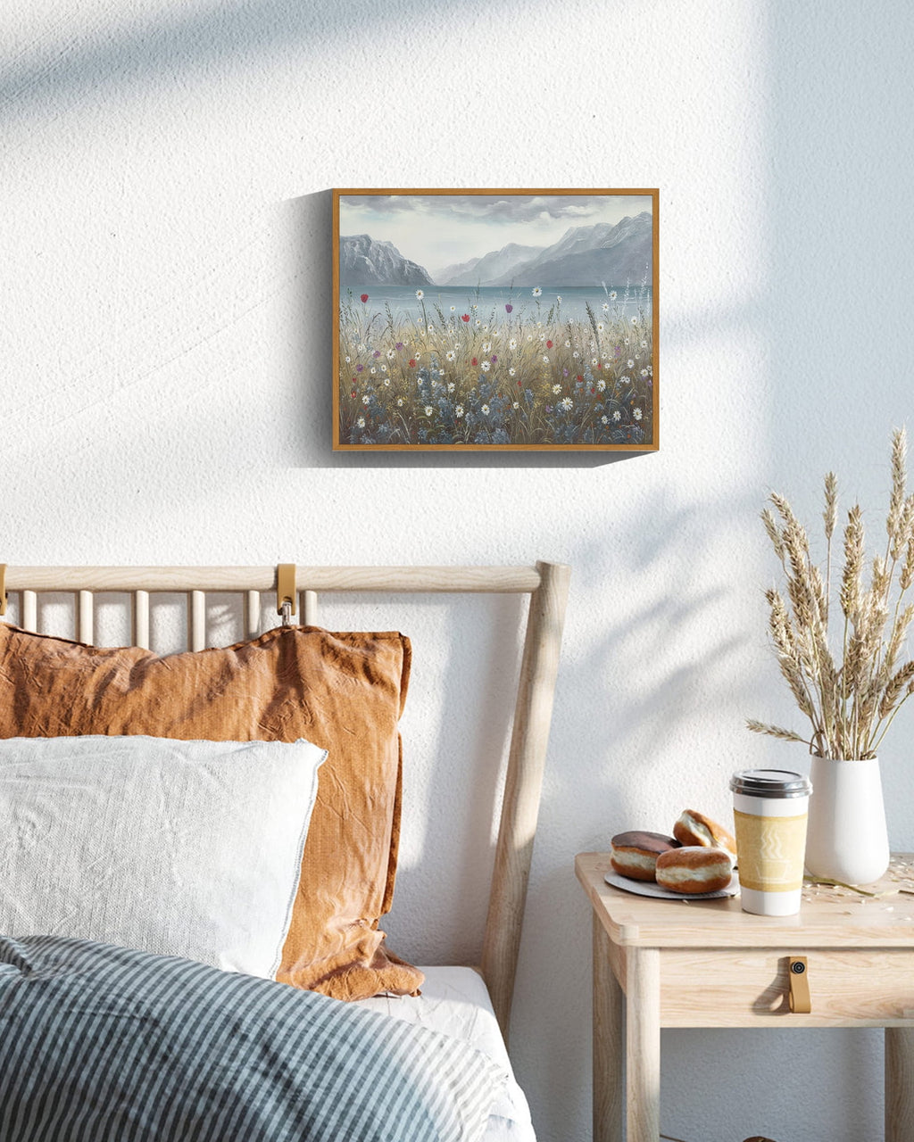 Drsoum Wild Floral Wall Art Coastal wall decor Prints Farmhouse Kitchen Bathroom Office - 8x10in Nature Framed