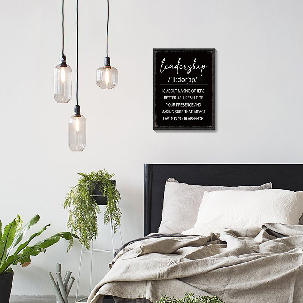 Inspirational 11x14in Black Framed Leadership Wall Art Motivational Positive Quote Sayings Office Home Decor Prints Encouraging Posters Painting