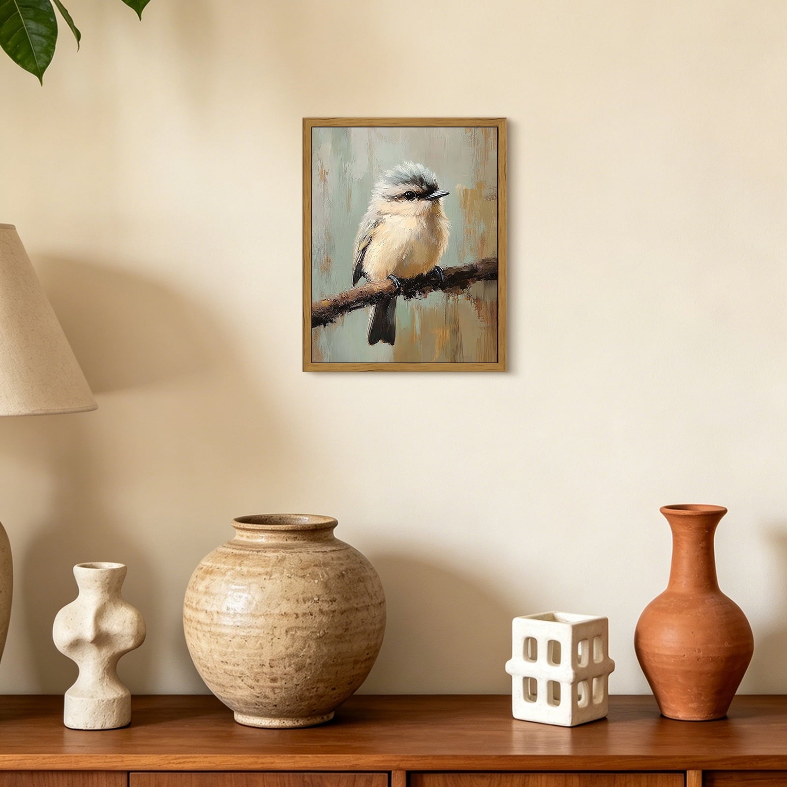 Drsoum Vintage Bird Framed Wall Art Botanical Canvas Print 8x10