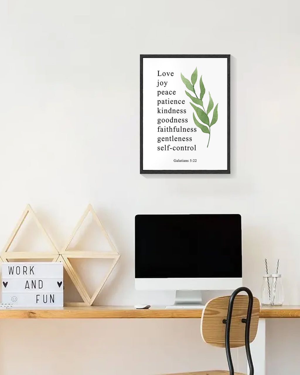 Motivational 11x14in Black Framed Wall Art Inspirational Bible Verse Galatians Quote Sayings Office Home Decor Canvas Prints Encouraging Positive Posters Painting