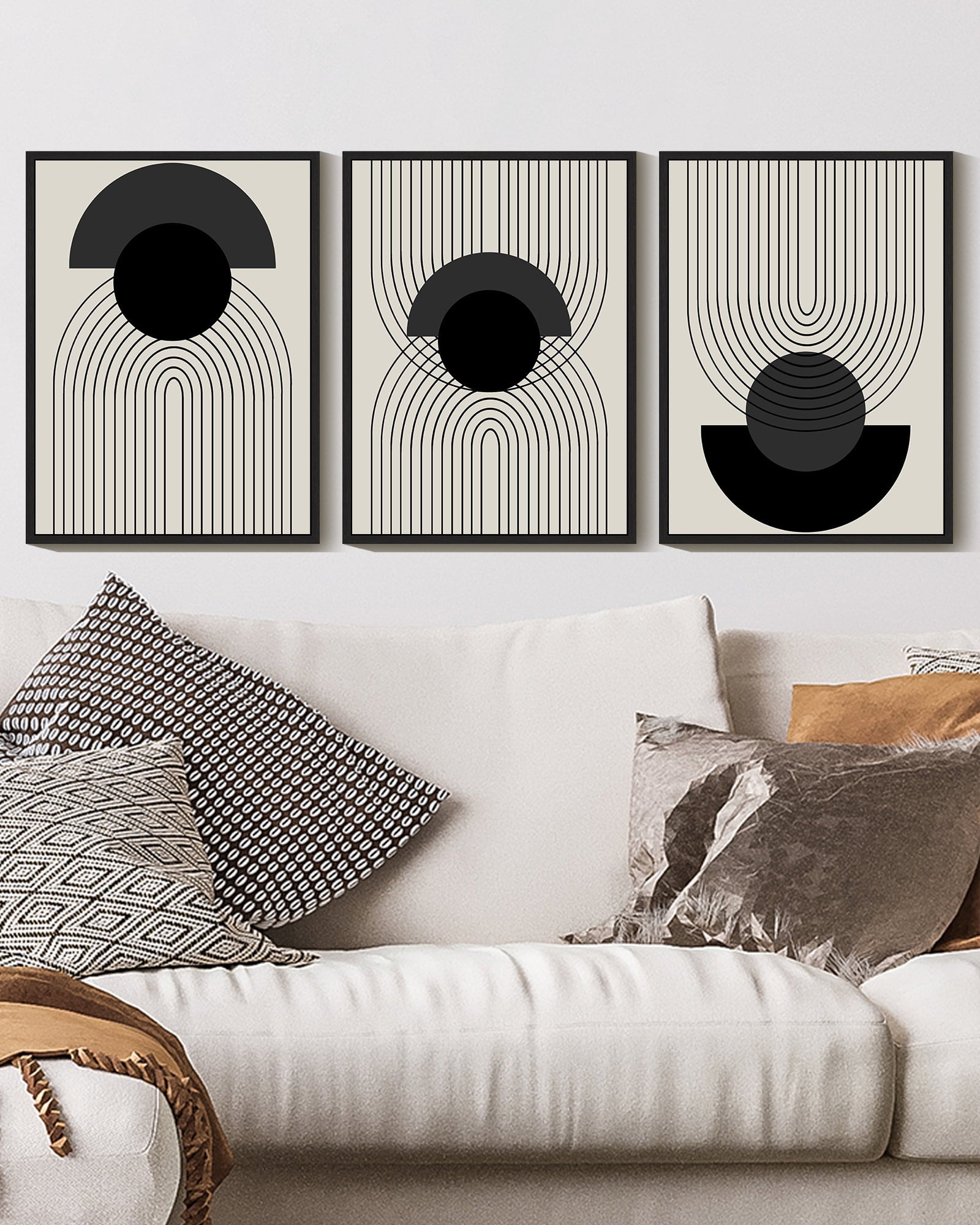 Drsoum Black Boho Wall Art Bohemian Abstract Decor Prints Ready To Hang for Bedroom 11x14in3pcs Black Framed