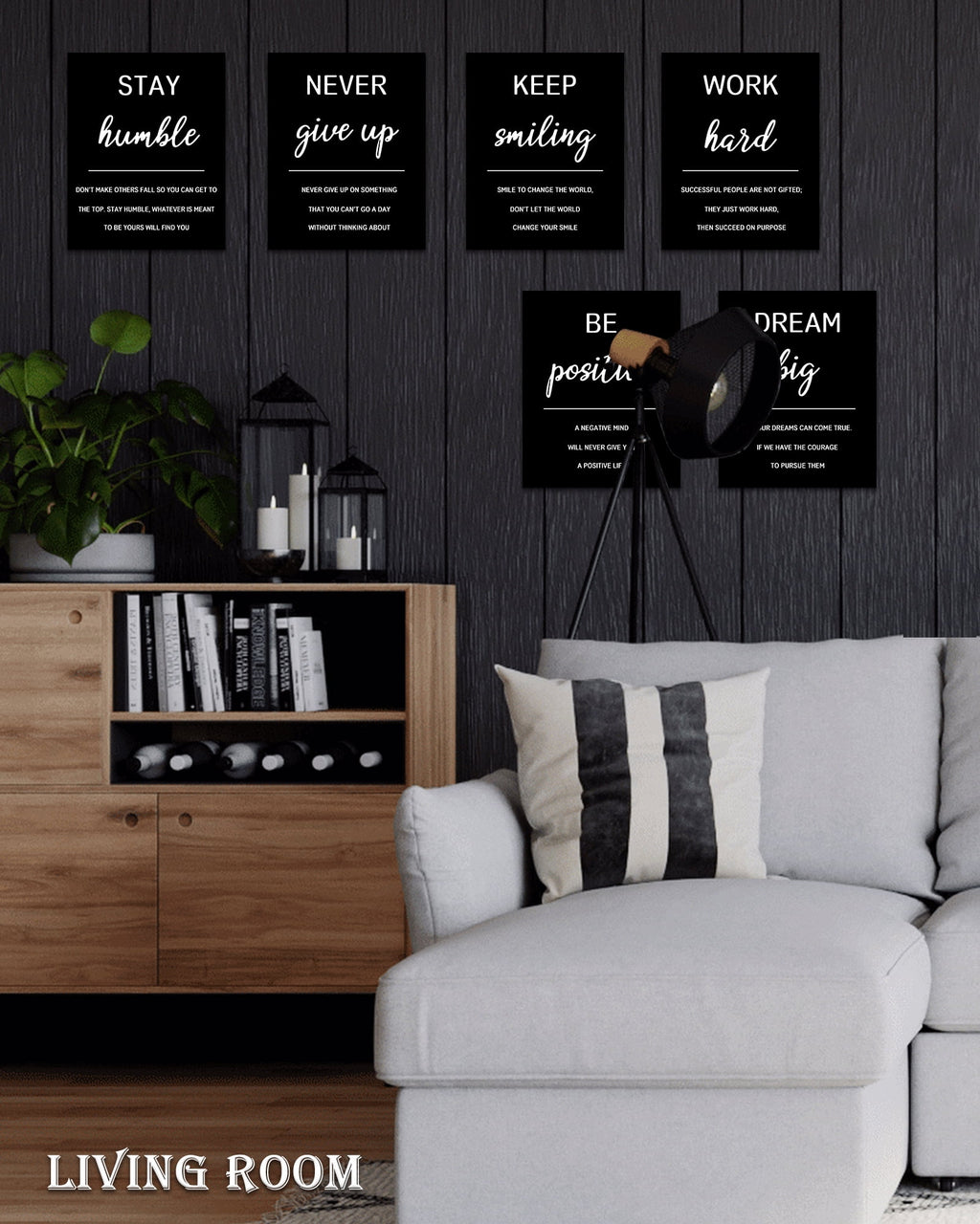Drsoum Canvas Motivational Office Art with Inspirational Quotes, Framed Posters, 8x10in