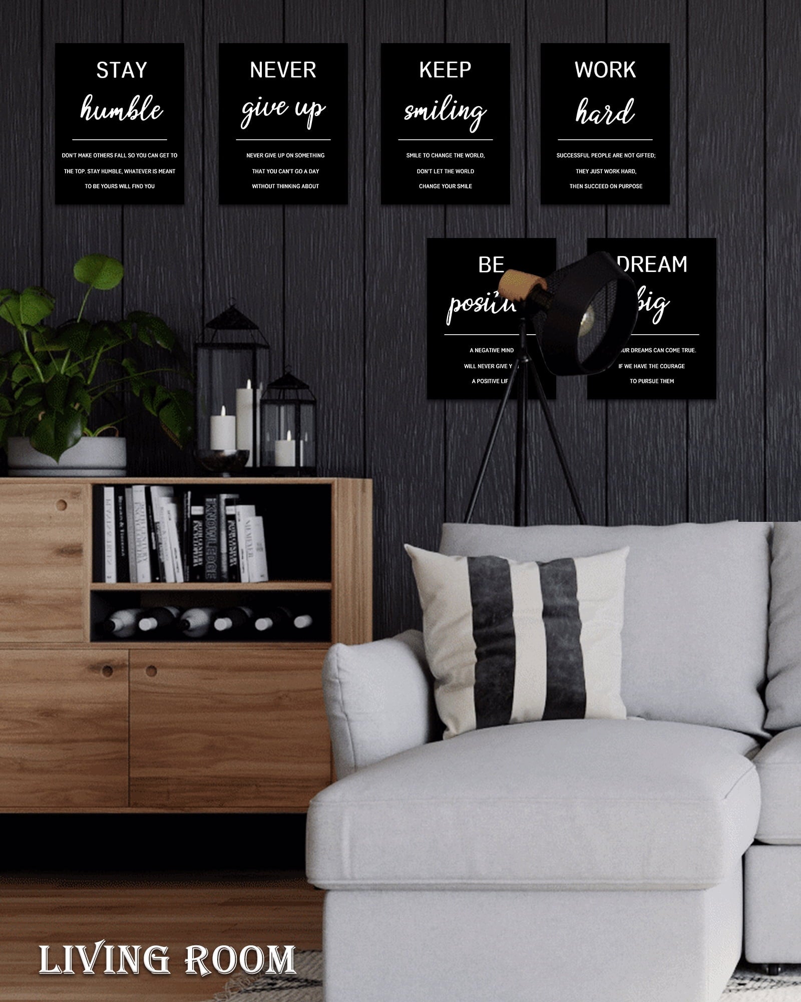 Drsoum Canvas Motivational Office Art with Inspirational Quotes, Framed Posters, 8x10in