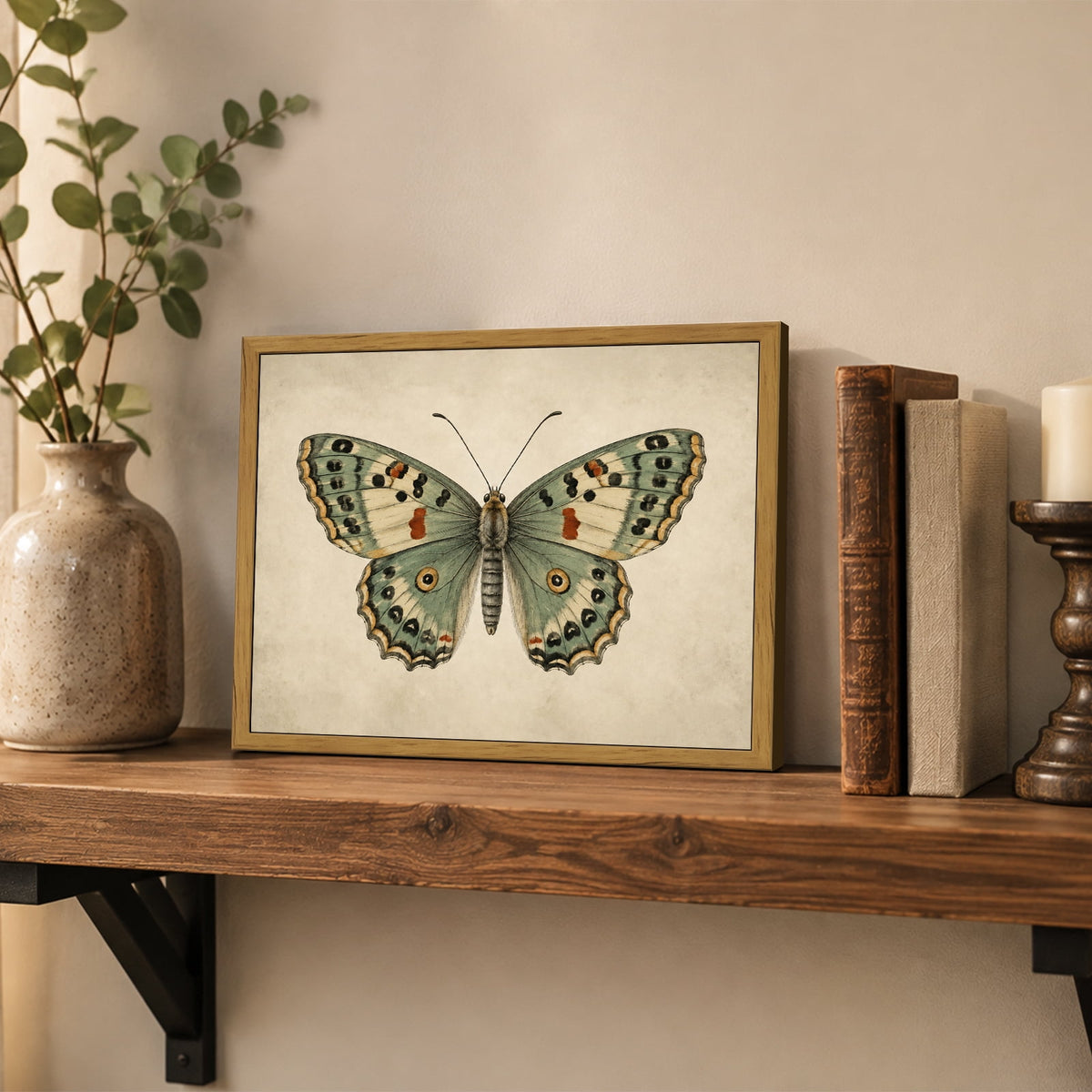 Drsoum Butterfly Wall Art Framed Canvas Print 8x10 Inch