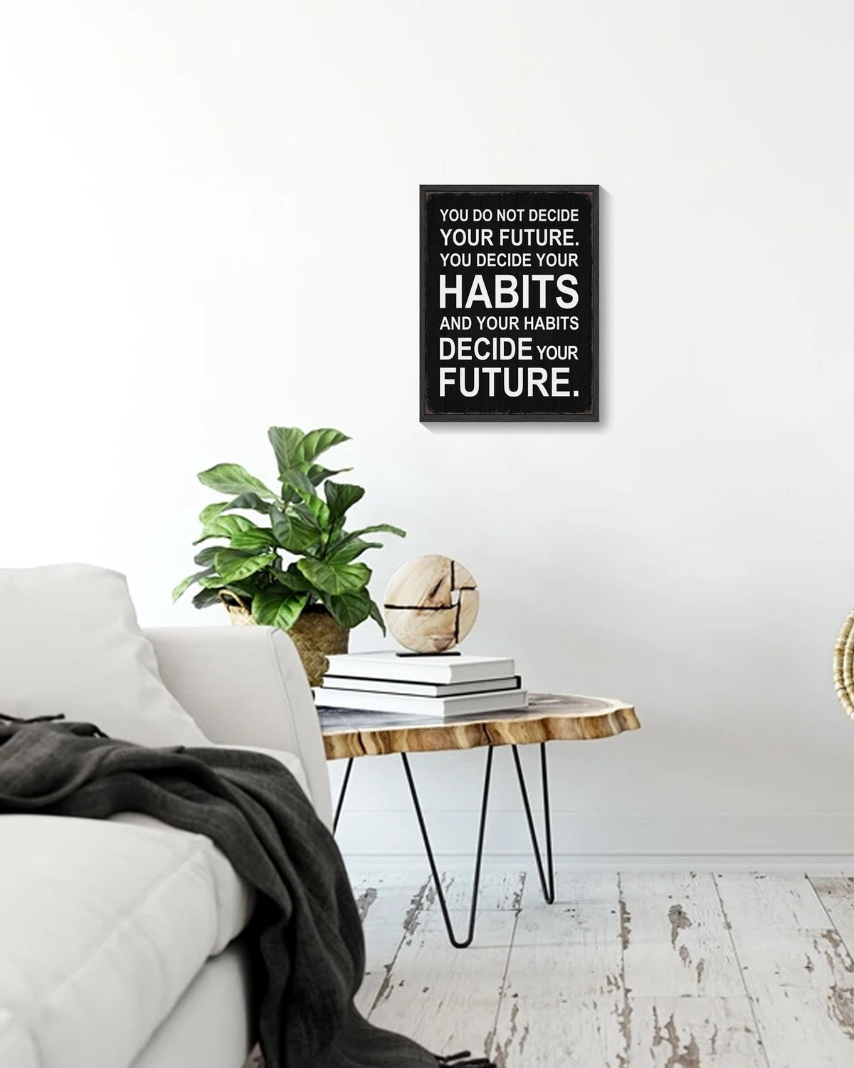 Inspirational 11x14in Black Framed Wall Art Habits Decide Future Motivational Quote Sayings Office Home Decor Encouraging Positive Posters Prints
