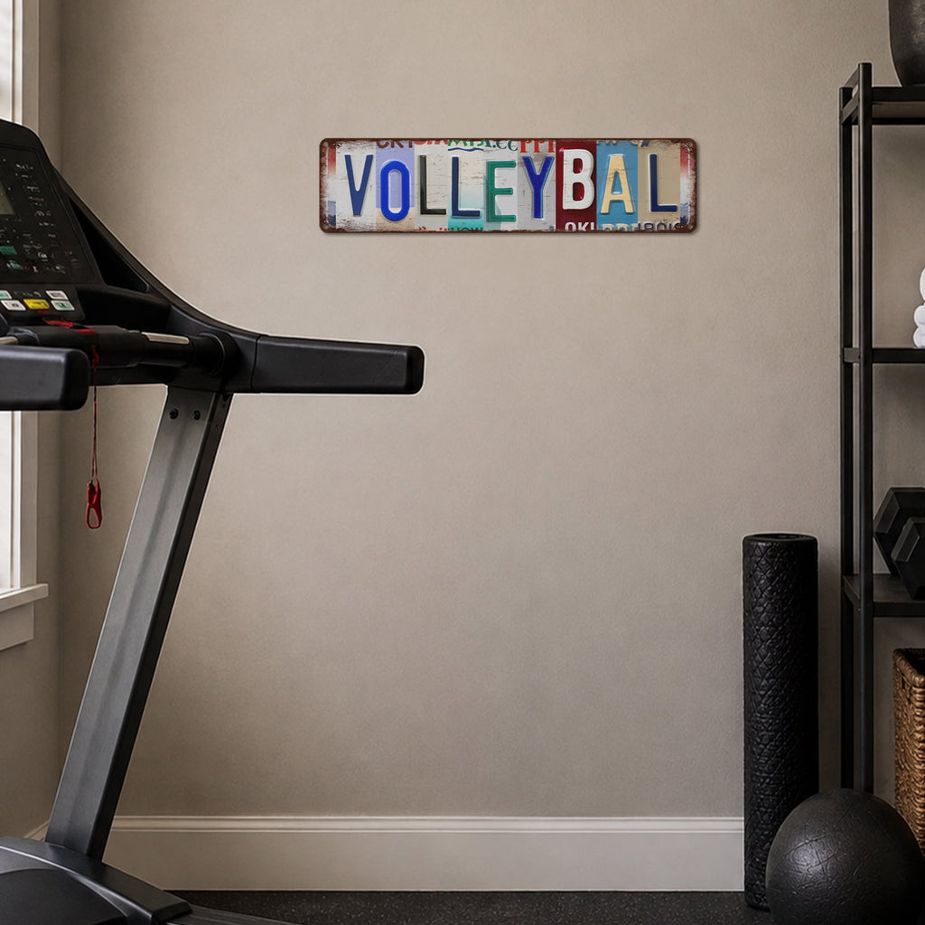 Drsoum Volleyball Metal Tin Sign 4x16 Inch Sports Room Decor