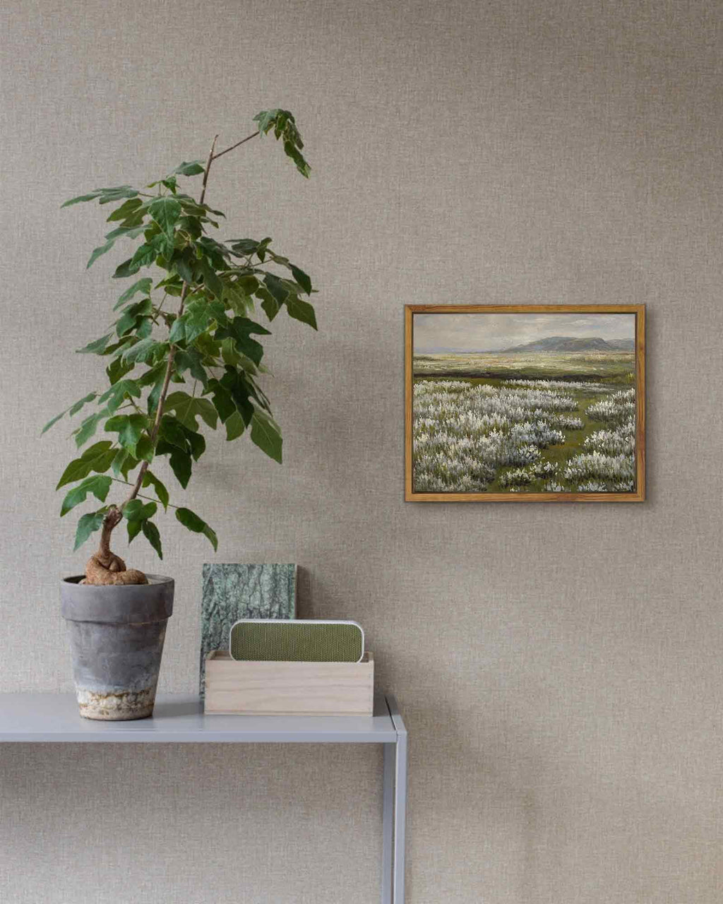 Drsoum Landscape Artwork Wall Art Prairie in Full Bloom Prints Farmhouse Kitchen Bathroom Office Decor - 8x10in Natural Framed