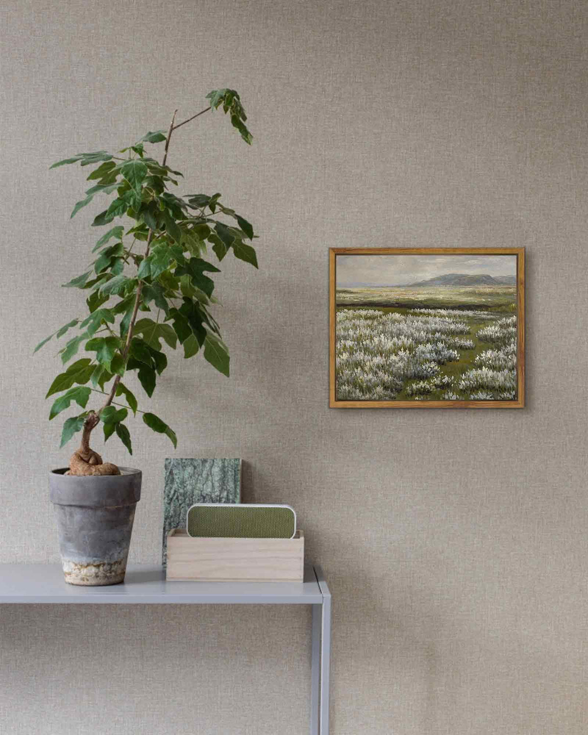 Drsoum Landscape Artwork Wall Art Prairie in Full Bloom Prints Farmhouse Kitchen Bathroom Office Decor - 8x10in Natural Framed