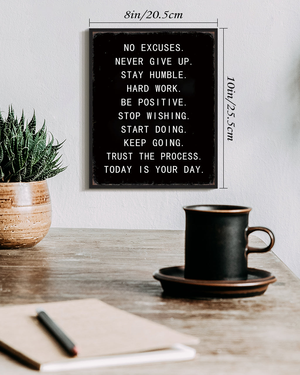 Drsoum Inspirational Wall Decor Motivational Positive Quote Sayings Prints Art Encouraging Posters Office Home Decor 8x10in Black Framed