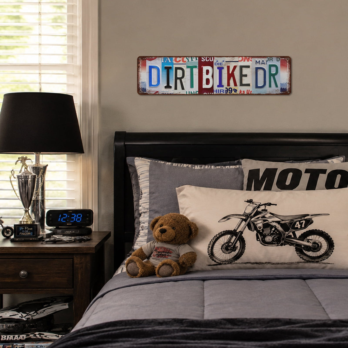 Drsoum Dirt Bike Metal Tin Sign 4x16 Inch Garage Wall Decor