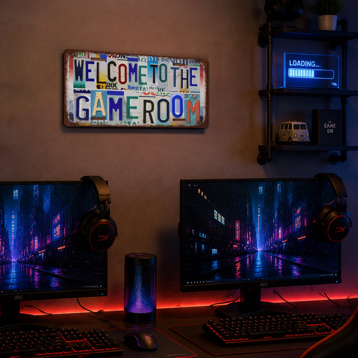 Drsoum Welcome To The Game Room Metal Tin Sign Vintage Aluminum Wall Decor 6x12 In