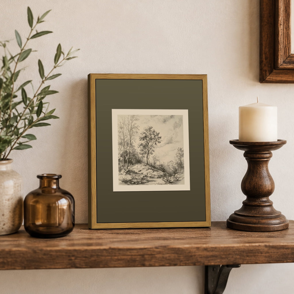 Drsoum Vintage Landscape Framed Canvas Wall Art 8x10 Inch