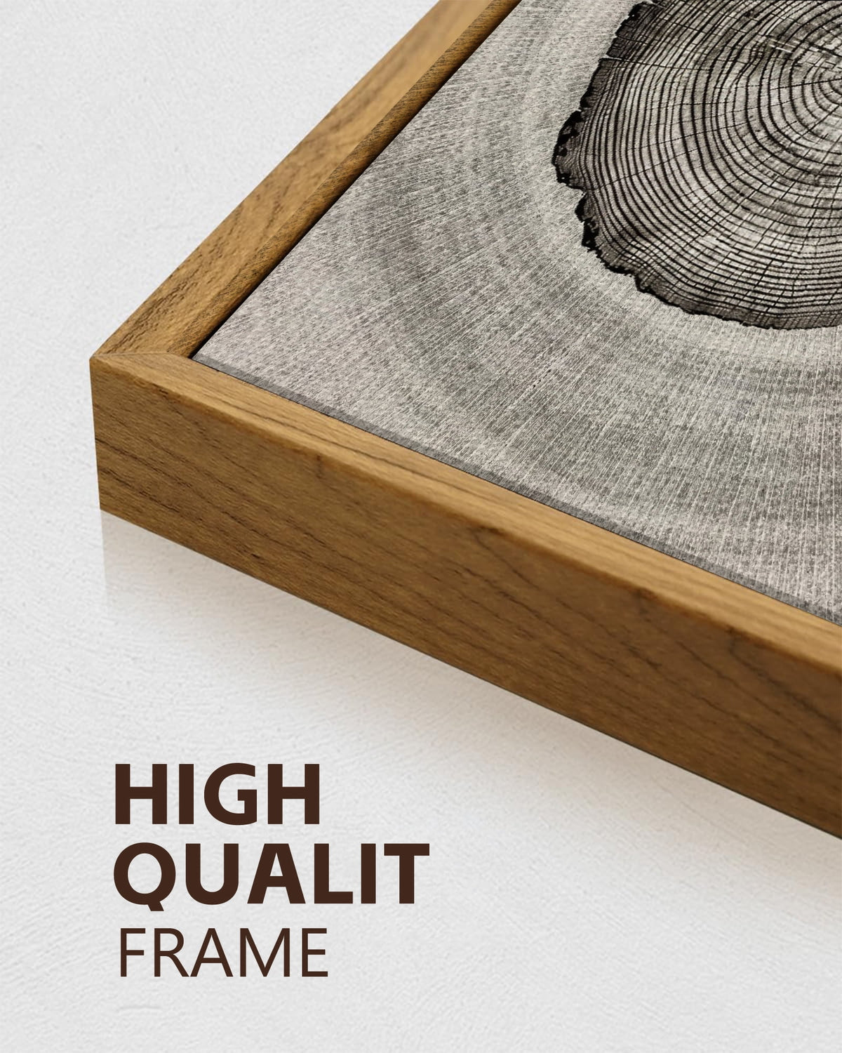 Vintage Wood Tree Rings Wall Art 11x14in Natural Framed Farmhouse Rustic Framed Canvas Paintings Nature Artwork for Office Dining Room Hallway
