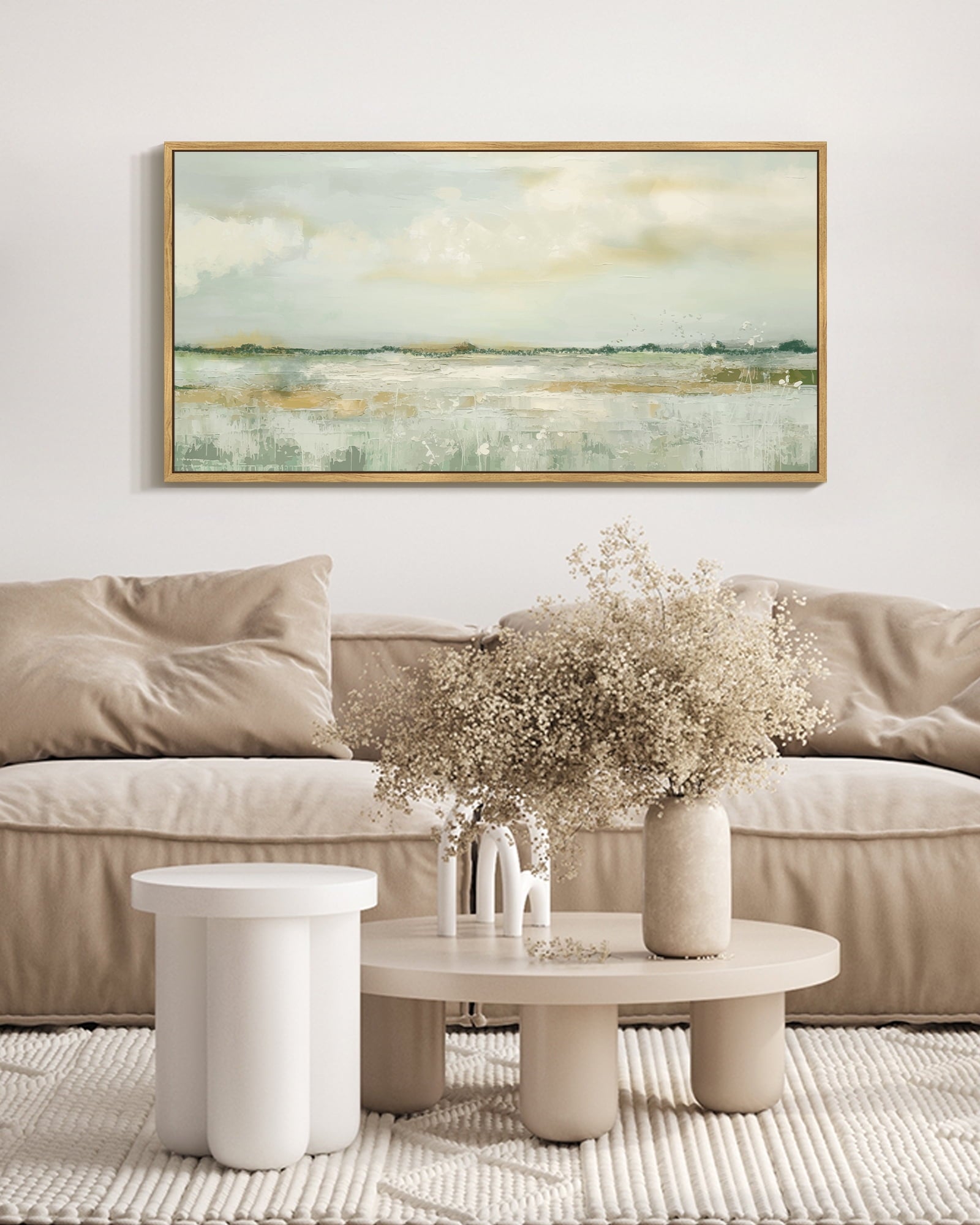 Drsoum Large 20x40in Natural Framed Black Geometry Wall Art Abstract Modern Minimalist Artwork Wall Prints Farmhouse Living room Bedroom Office Decor
