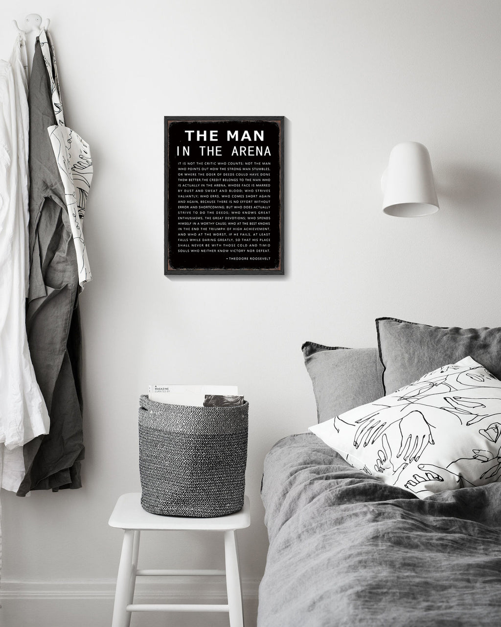 Inspirational 11x14in Black Framed Wall Decor the Man in the Arena Motivational Quote Sayings Office Home Decor Prints Art Encouraging Positive Posters